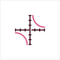 A cross with a line through it and a red line vector