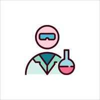 A man in a lab coat holding a flask vector