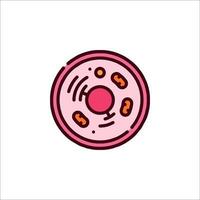 A pink and orange circle with a red dot on it vector
