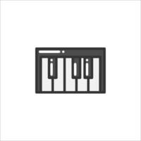 Piano keyboard icon isolated on white background vector