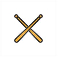 Two crossed sticks icon on white background vector