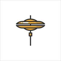 A yellow and black kite on a stick vector