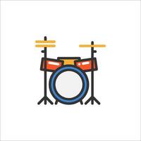 A drum set icon on a white background vector