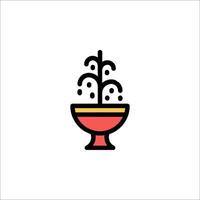 A red bowl with water in it and a red spout vector