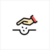 A hand is putting something into a box vector