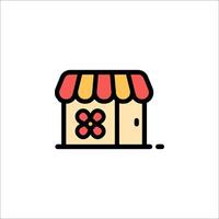 A small shop with a flower on the front vector