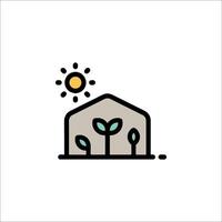 A house with plants and sun on it vector