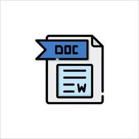 A document icon with a blue ribbon vector