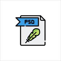 file icon with a feather and a ribbon vector