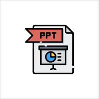 A presentation icon with a red ribbon vector
