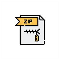 Zip file icon vector