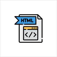 Html file icon illustration vector