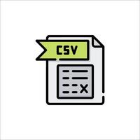 Csv file icon illustration vector