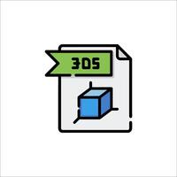 3d file icon illustration vector