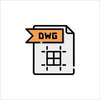 A file with the word dwg on it vector