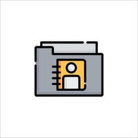 A folder icon with a person inside vector