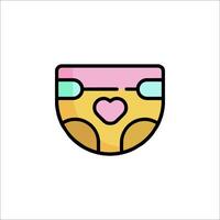 A cartoon diaper with a heart on it vector