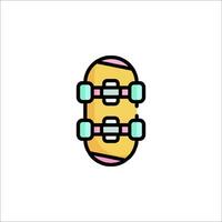 A skateboard icon with two wheels on it vector
