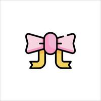 A pink bow with a ribbon on it vector