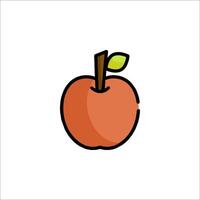 An apple icon with a leaf on it vector