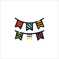 A colorful banner with a bunch of bunting vector