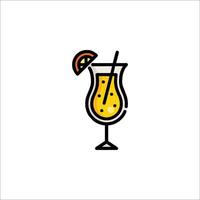 A drink with orange slice and straw in it vector