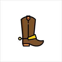 Cowboy boot icon isolated on white background vector