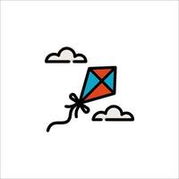 A kite flying in the sky with clouds vector