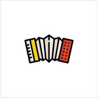 A colorful accordion icon on a white background vector