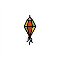 A colorful kite with a red, green and yellow design vector