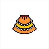 An orange skirt with a pom pom on it vector