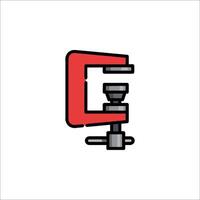A red and black letter d with a clamp on it vector