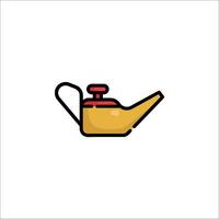 A water can with a red handle and a yellow lid vector