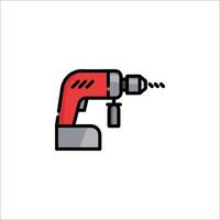A red and black drill icon on a white background vector
