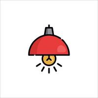 A red light bulb with a clock on top vector