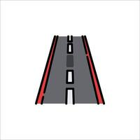 An empty road with a red line on it vector
