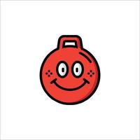 A red ball with a smiley face on it vector