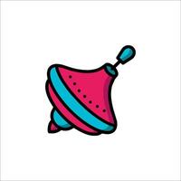 A colorful toy flying saucer icon vector
