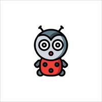 A ladybug logo with a red dot on it vector