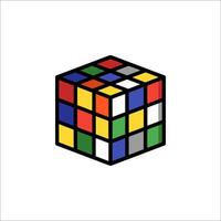 A rubik's cube is shown in a white background vector