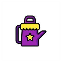 A purple watering can with a star on it vector