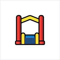 A bouncy castle icon on a white background vector