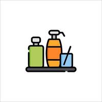 A colorful icon of a bottle of shampoo and a bottle of soap vector