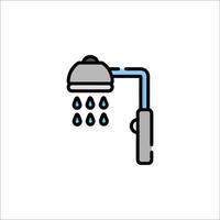 A shower head with water running out of it vector