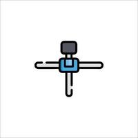 A blue and black icon of a screwdriver vector