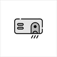 A black and white icon of a door with a keyhole vector