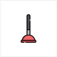 A red and black mop on a white background vector