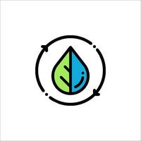 A green leaf icon with a circle around it vector