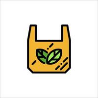 A plastic bag with leaves inside vector