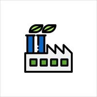 A factory with green leaves on it vector